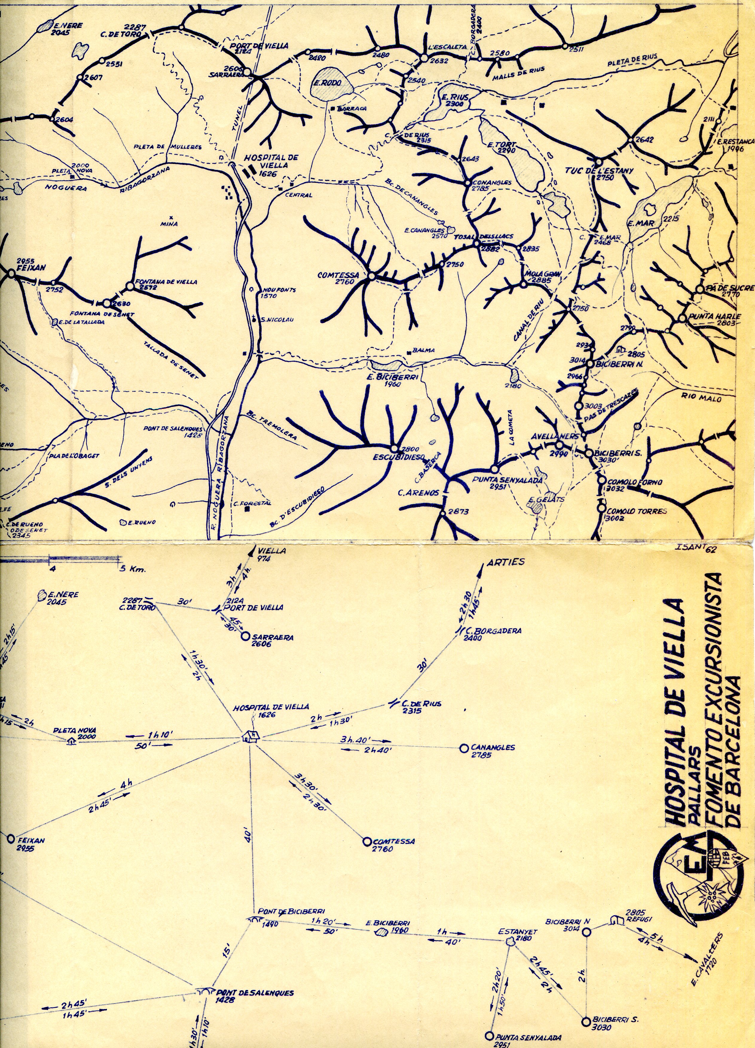 Hospital de Viella : Esquema de itinerarios y horarios - Portada